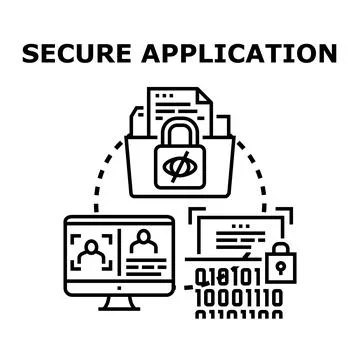 Secure application data privacy and personal protection concept Stockillustratie
