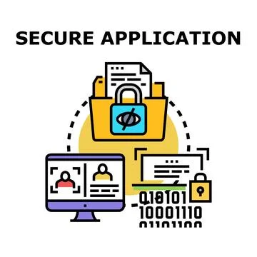 Secure application data privacy and personal protection concept Stock Illustration