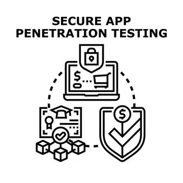 Secure application penetration testing concept using security services イラスト素材