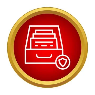 Secure archive files with data protection shield icon Illustrazione stock