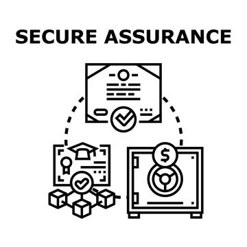 Secure assurance concept protecting certificate and digital asset Stock Illustration
