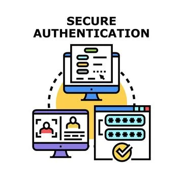 Secure authentication concept detecting person identity verification Stock Illustration