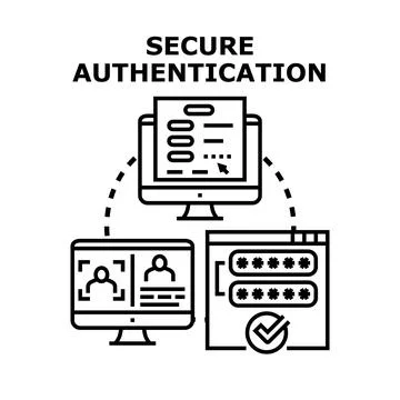Secure authentication concept detecting person identity verification Stock Illustration