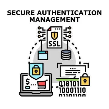 Secure authentication management concept vector illustration Stock Illustration