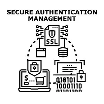 Secure authentication management concept vector illustration Stock Illustration