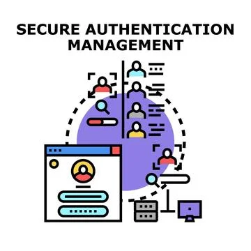 Secure authentication management protecting user access system Stock Illustration