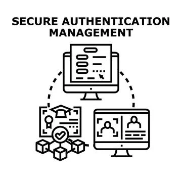 Secure authentication management system concept Stock Illustration