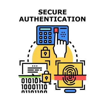 Secure authentication system ensuring data access protection Stock Illustration