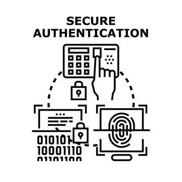 Secure authentication system ensuring data access protection Illustrazione stock