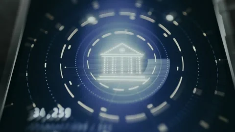 Secure Banking Interface - Technology Screen Close Up Stock Footage 336406723