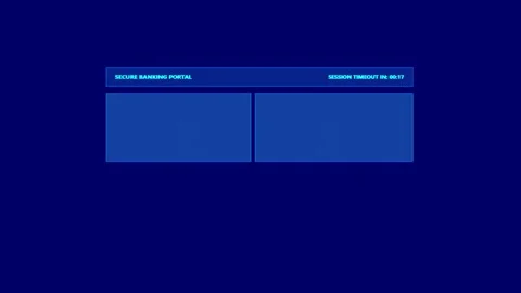 Secure banking portal session expired alert animation with inactivity timeo.. Stock Footage 343507903