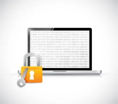 Secure binary computer tablet illustration design Stock Illustration