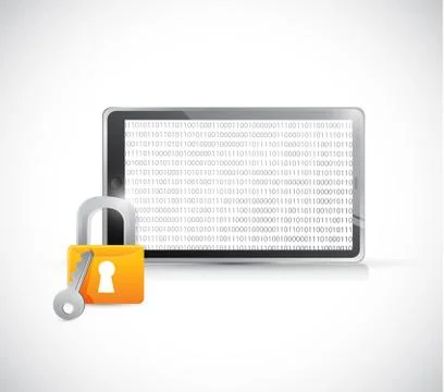 Secure binary tablet illustration design イラスト素材