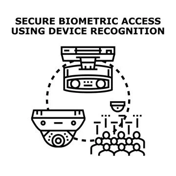 Secure biometric access using device recognition Stock Illustration