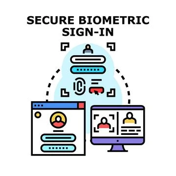 Secure biometric sign in process for user authentication Stock Illustration