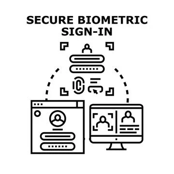 Secure biometric sign in process for user authentication Stock Illustration