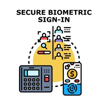 Secure biometric sign in system with digital access Stock Illustration
