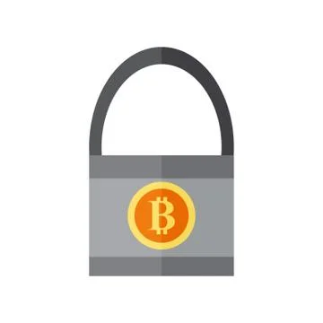 Secure Bitcoin Lock Vector Illustration Graphic Illustration
