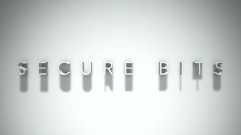 Secure bits 3D title animation with shadows on a white background 動画素材 297515296