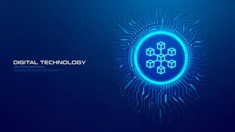Secure Blockchain Network Concept Stock Illustration
