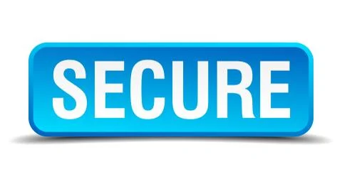 Secure blue 3d realistic square isolated button 스톡 일러스트