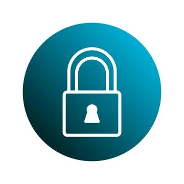 Secure blue digital lock icon internet security system protecting privacy i.. Stock Illustration