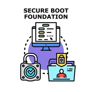 Secure boot protecting confidential user data and system Stock Illustration