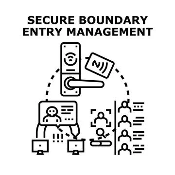 Secure boundary entry management access control system Stock Illustration