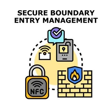 Secure boundary entry management system vector icon Stock Illustration