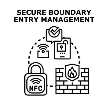 Secure boundary entry management system vector icon 스톡 일러스트