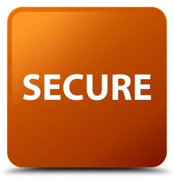 Secure brown square button Stock Illustration