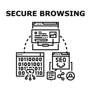 Secure browsing concept with data protection and seo optimization 库存插图