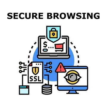 Secure browsing internet data protection concept Stock Illustration
