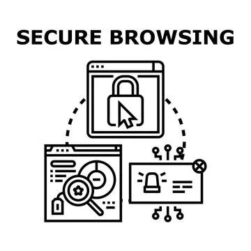 Secure browsing preventing phishing and online threats Stock Illustration