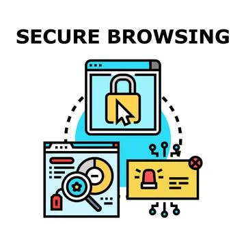 Secure browsing preventing phishing and online threats Stock Illustration
