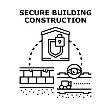 Secure building construction developing reliable protected structures Stock Illustration