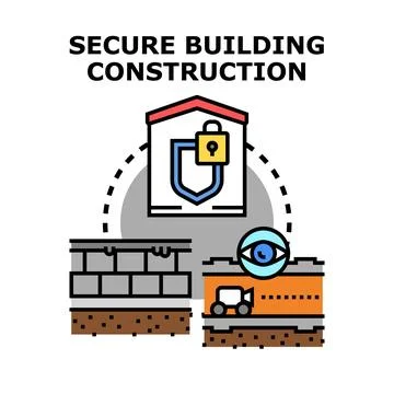 Secure building construction developing reliable protected structures Stock Illustration