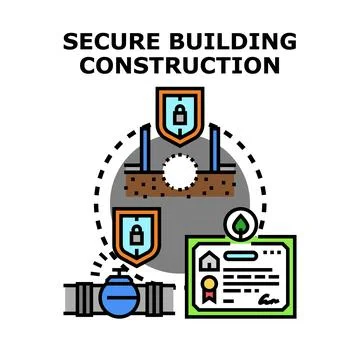 Secure building construction process and safety management Stock Illustration