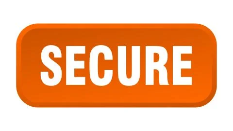 Secure button. secure square 3d push button Stock Illustration