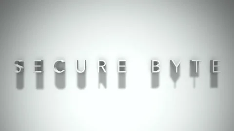 Secure byte 3D title animation with shadows on a white background Stock Footage 297515298