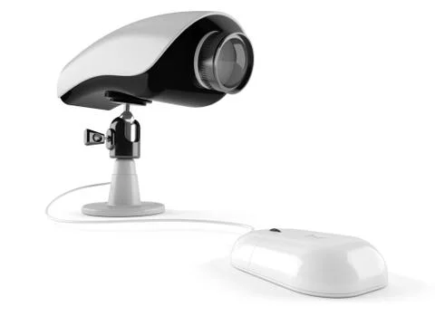 Secure camera with computer mouse Stock Illustration