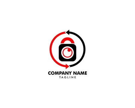 Secure Camera Logo Template Design Vector Иллюстрация