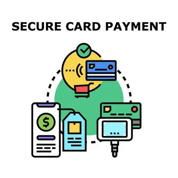 Secure card payment processing digital transaction concept Stock Illustration