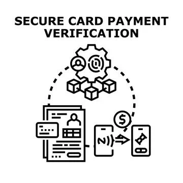 Secure card payment verification process with online banking Stock Illustration