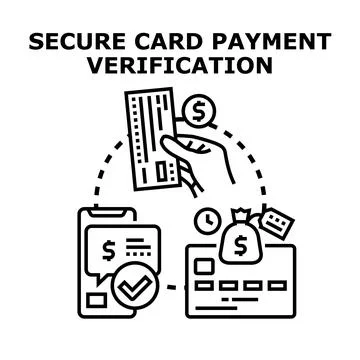 Secure card payment verification process illustration Stock Illustration