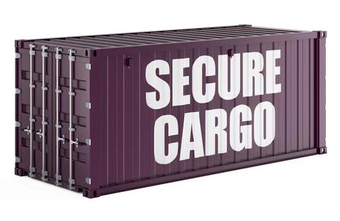 Secure Cargo, shipping container. 3D rendering Stock Illustration