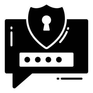 Secure Chat, Protection and security vector icons set cyber computer networ.. Stock Illustration