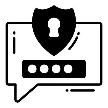 Secure Chat, Protection and security vector icons set cyber computer networ.. Stock Illustration