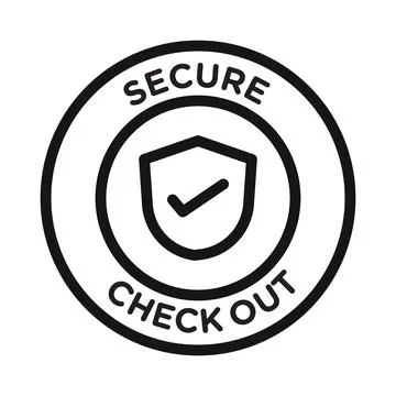 Secure checkout icon Black line art vector Stock Illustration