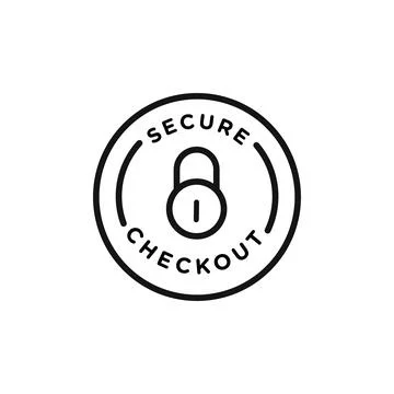 Secure checkout icon outline collection in black Stock-Illustration